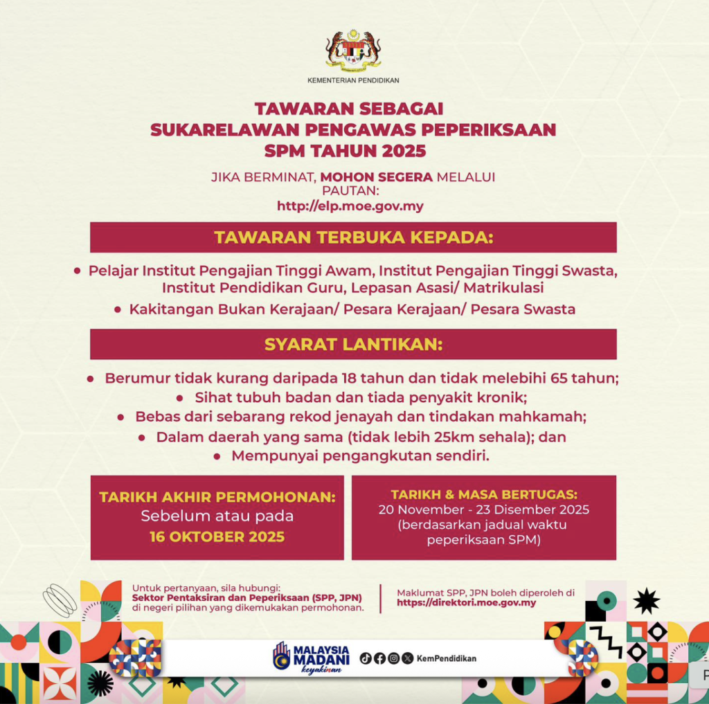 pengawas peperiksaan spm 2025